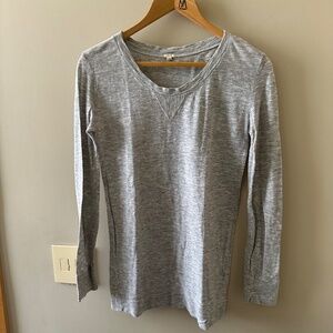J. Crew Light Gray Crew Neck Long Sleeve Tee